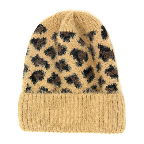 Leopard Print Beanie Hat Leopard Pattern Winter Hat by Madeline Love