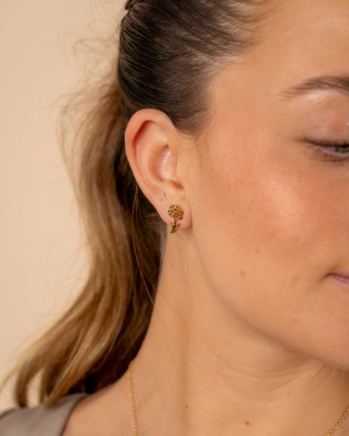 Birth Flower Stud Earrings