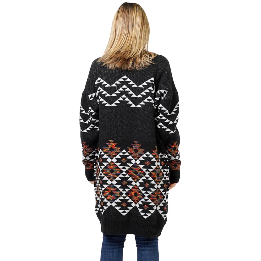 Aztec Patterned Sweater Cardigan by Madeline Love