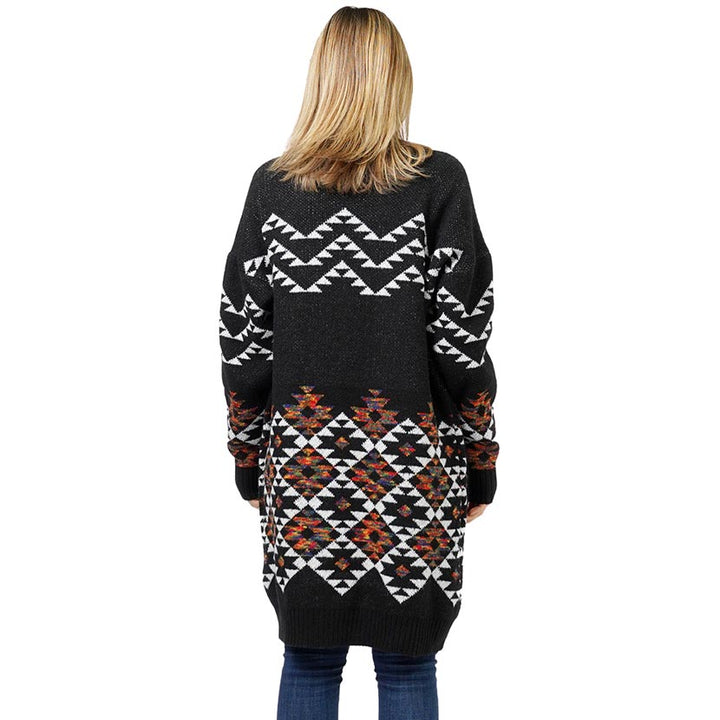 Aztec Patterned Sweater Cardigan by Madeline Love