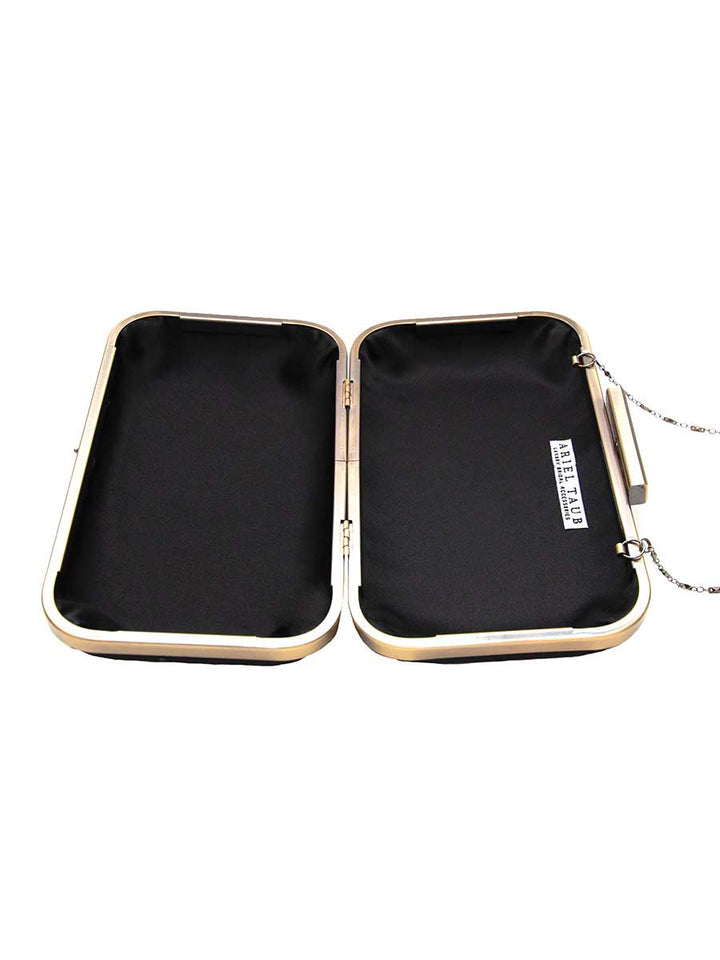 Stella Cheers Clutch in Black with Gold Crystals