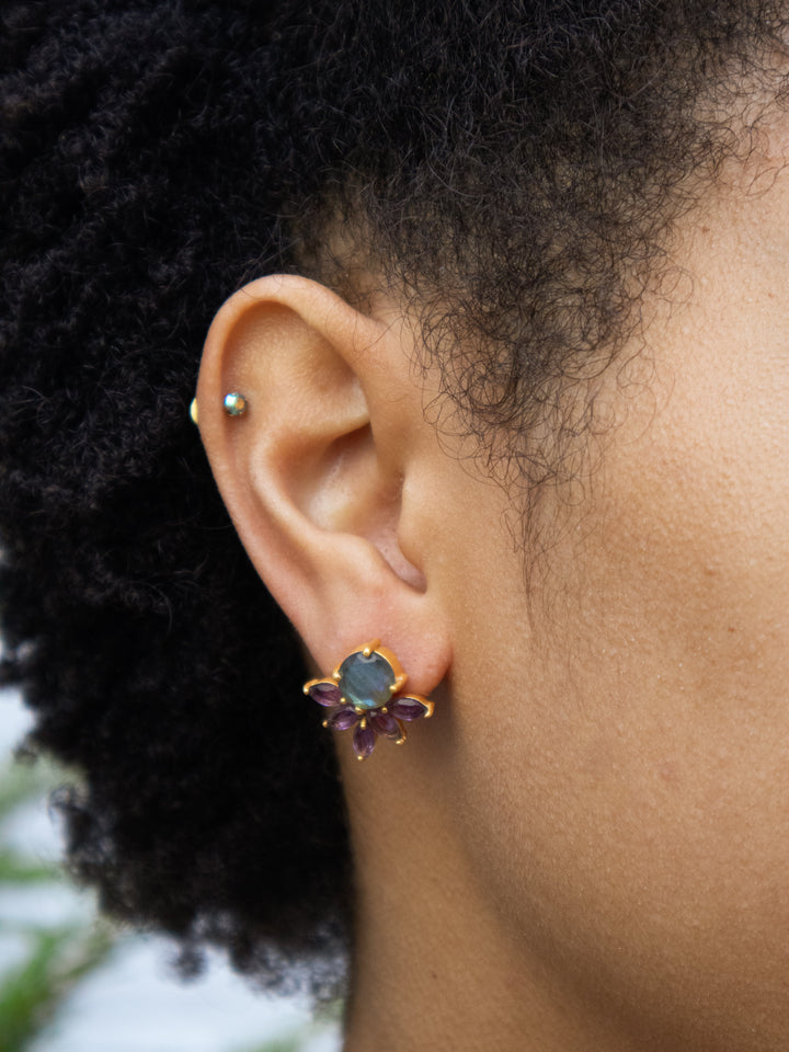 Blooming Fan Studs by Ash & Rose