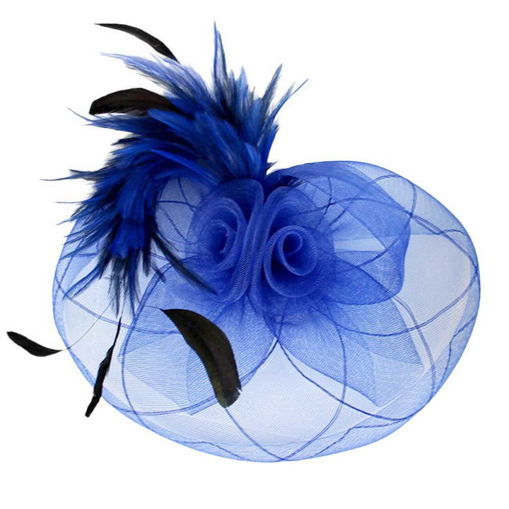 Feather Mesh Flower Fascinator Headband by Madeline Love
