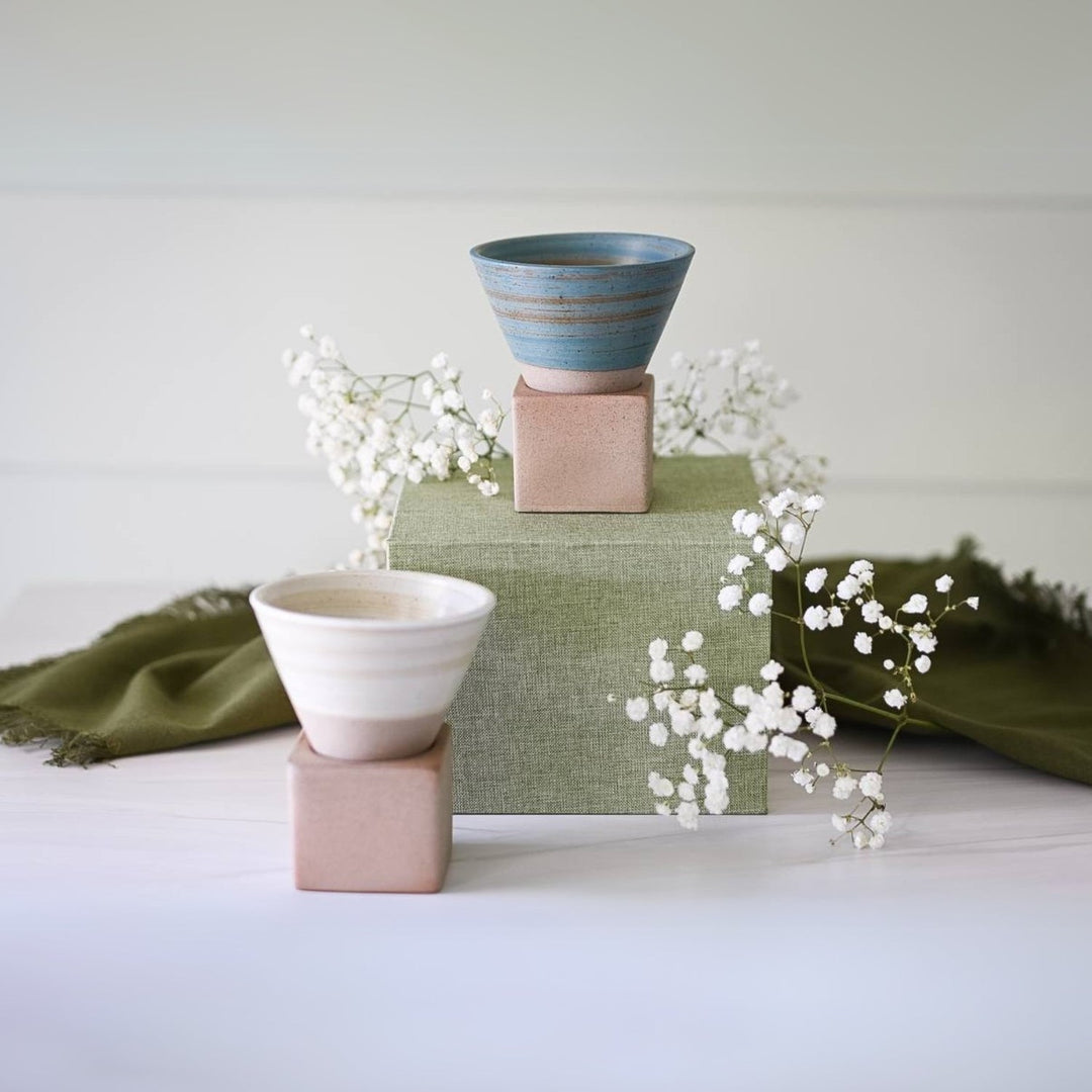 Blue Coffee Mug with Base - 6.8 oz/200ml by Aprika Life