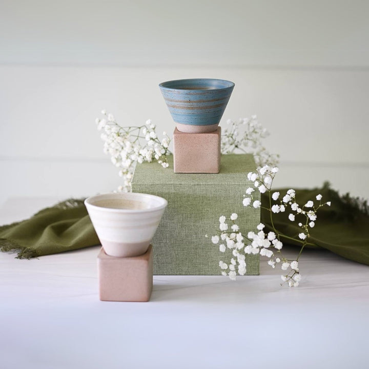 Blue Coffee Mug with Base - 6.8 oz/200ml by Aprika Life