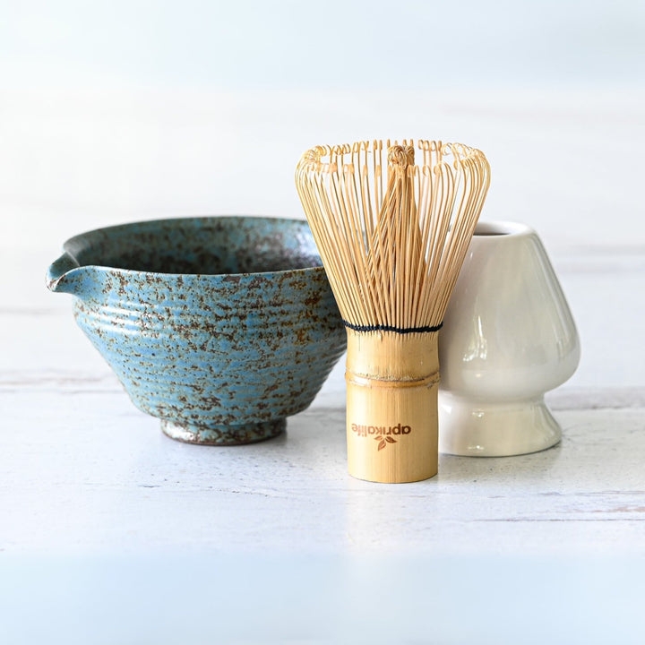 Blue Matcha Bowl with Spout by Aprika Life