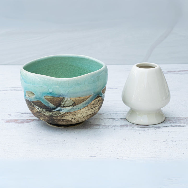 Blue & White Small Matcha Bowl by Aprika Life