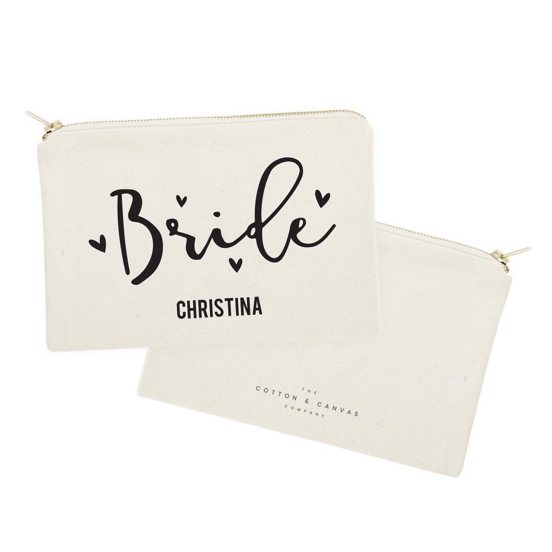 Bride Personalized Cotton Canvas Cosmetic Bag by The Cotton & Canvas Co.