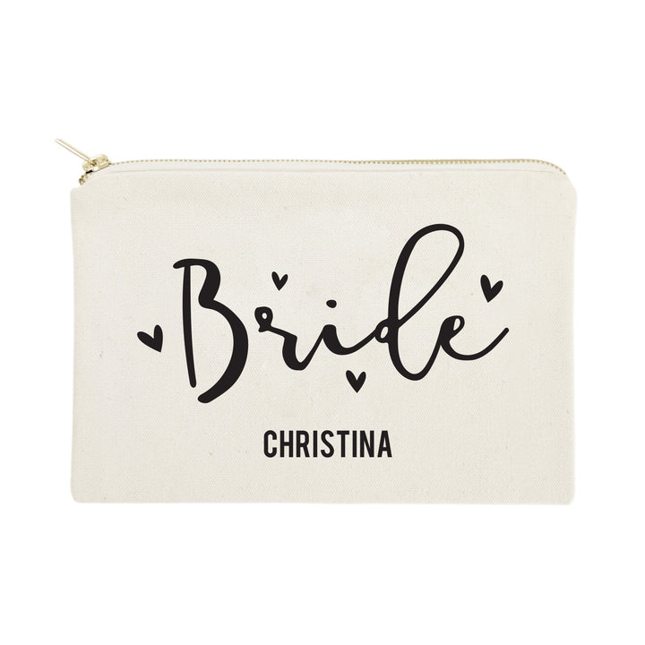Bride Personalized Cotton Canvas Cosmetic Bag by The Cotton & Canvas Co.