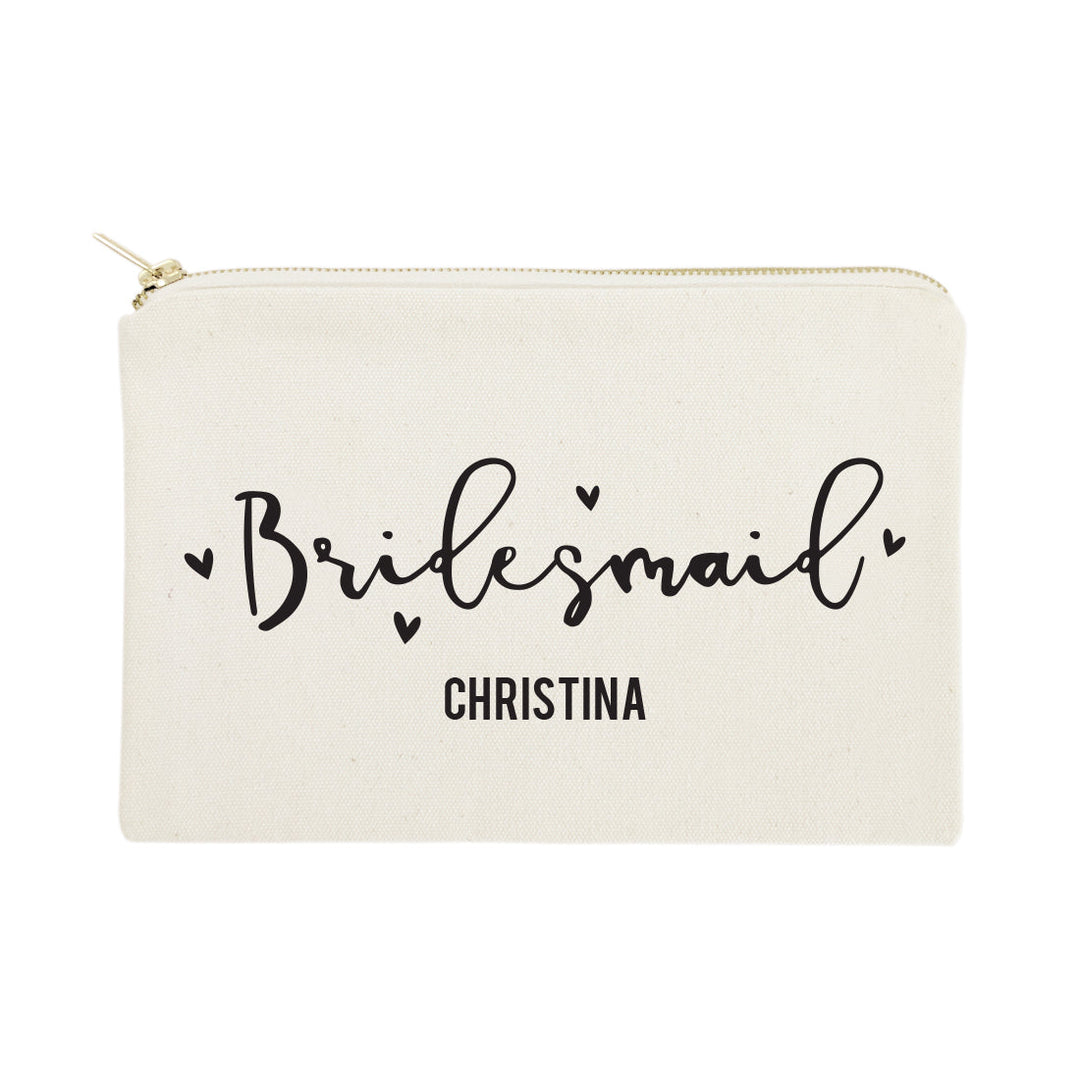 Personalized Bridesmaid Cotton Canvas Cosmetic Bag by The Cotton & Canvas Co.
