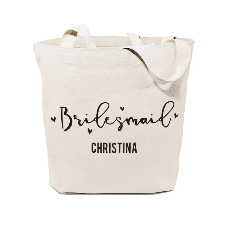 Bridesmaid Personalized Wedding Cotton Canvas Tote Bag by The Cotton & Canvas Co.