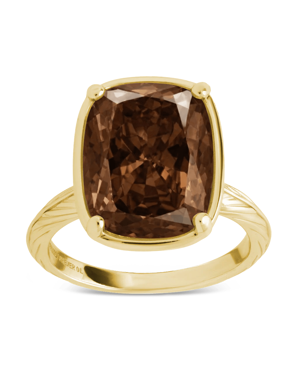 Chocolate CZ  Elongated Cushion Cocktail Ring