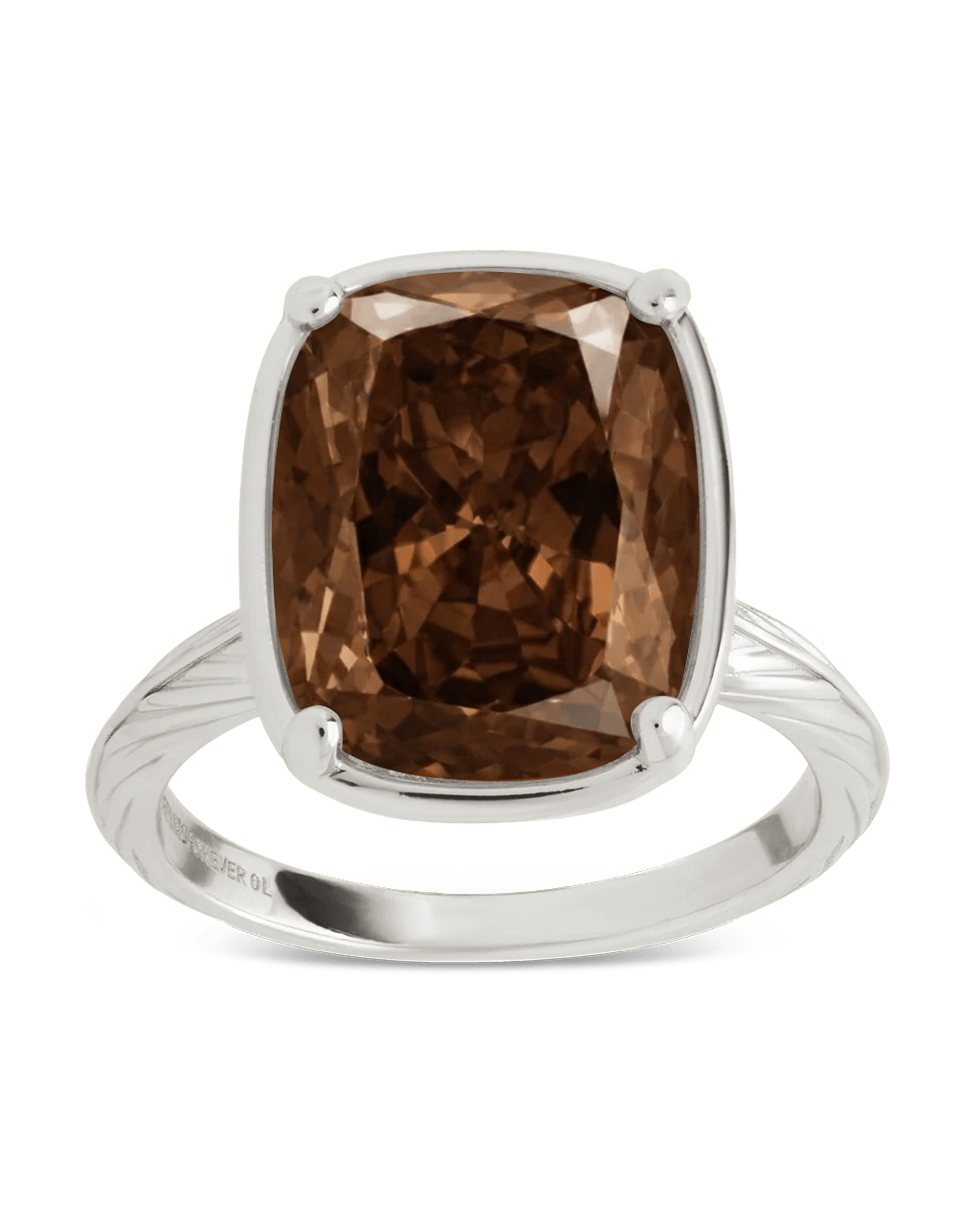 Chocolate CZ  Elongated Cushion Cocktail Ring
