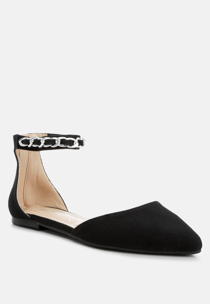 Buqisi Chain Embellished Flat Sandals by London Rag