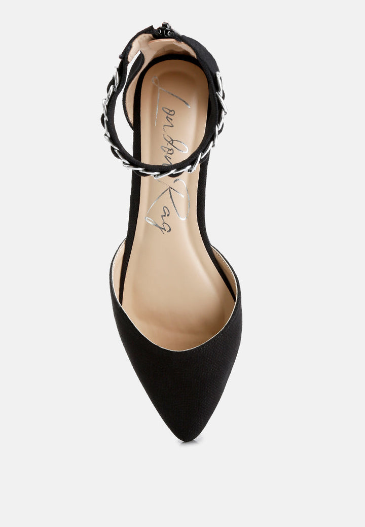 Buqisi Chain Embellished Flat Sandals by London Rag