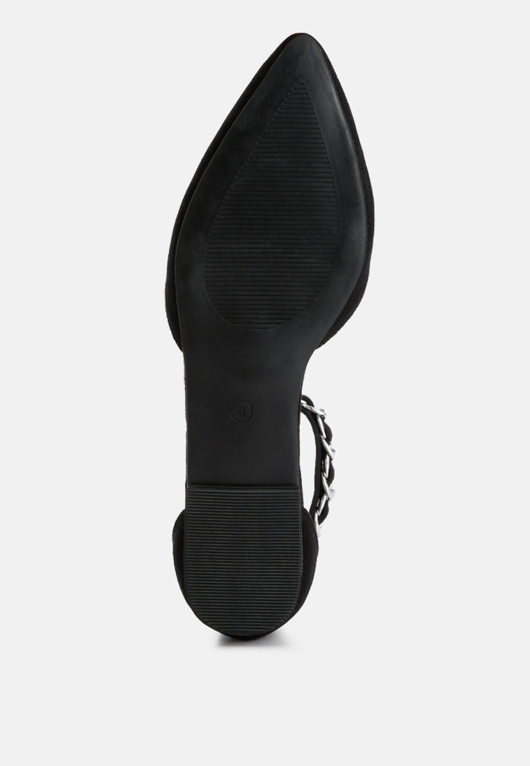 Buqisi Chain Embellished Flat Sandals by London Rag