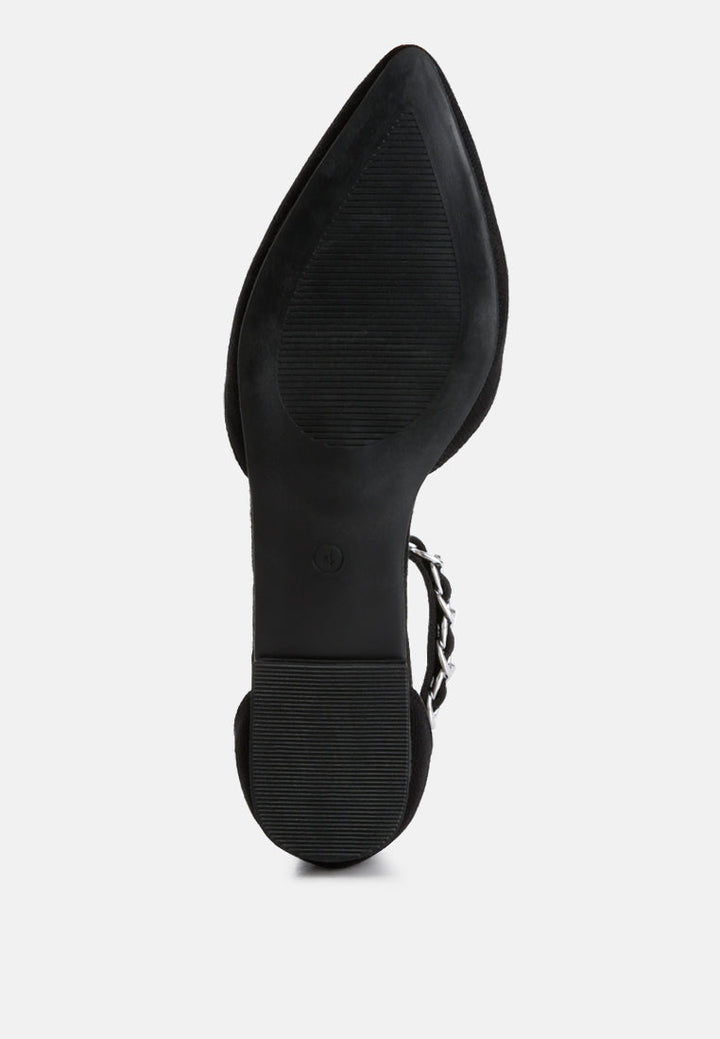 Buqisi Chain Embellished Flat Sandals by London Rag