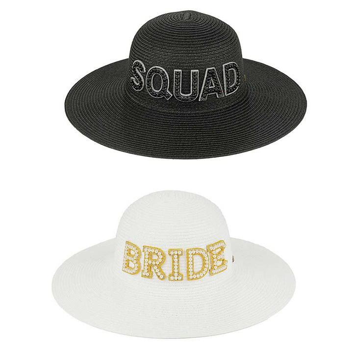 C.C Bride & Squad Pearls Wide Brim Sun Hat by Madeline Love