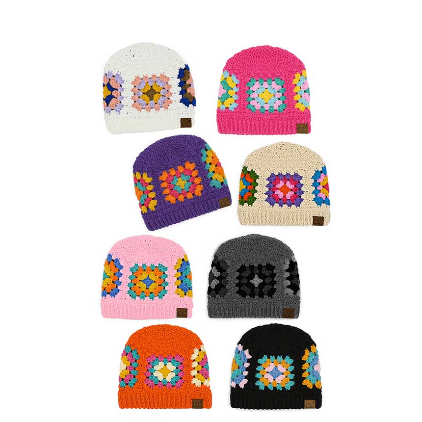 C.C Multi Color Crochet Beanie by Madeline Love