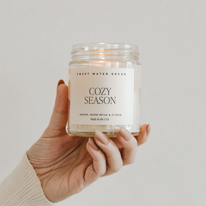Cozy Season Soy Candle - Clear Jar - 9 oz by Sweet Water Decor