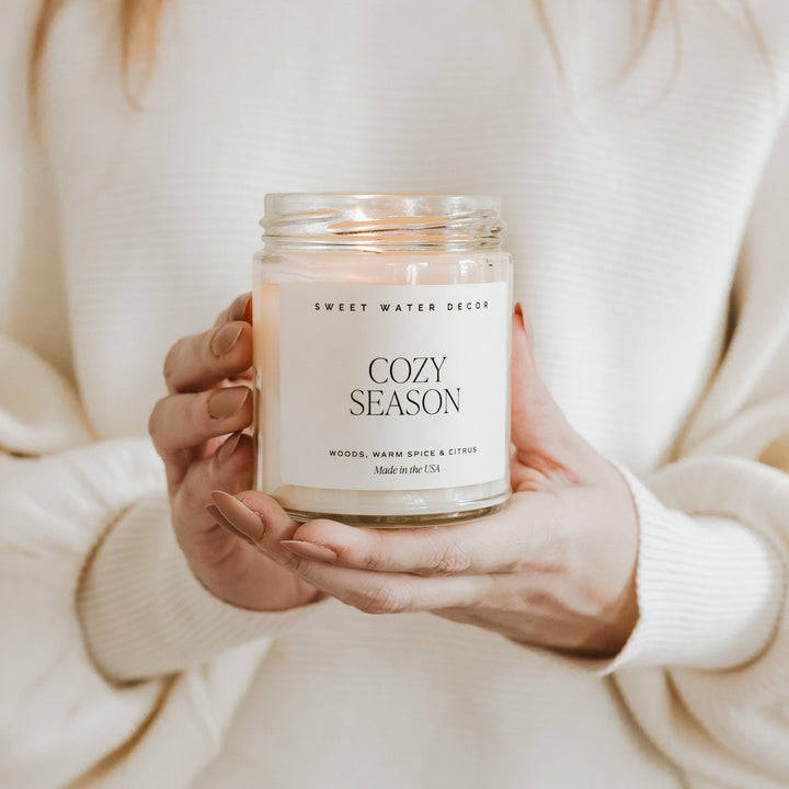 Cozy Season Soy Candle - Clear Jar - 9 oz by Sweet Water Decor