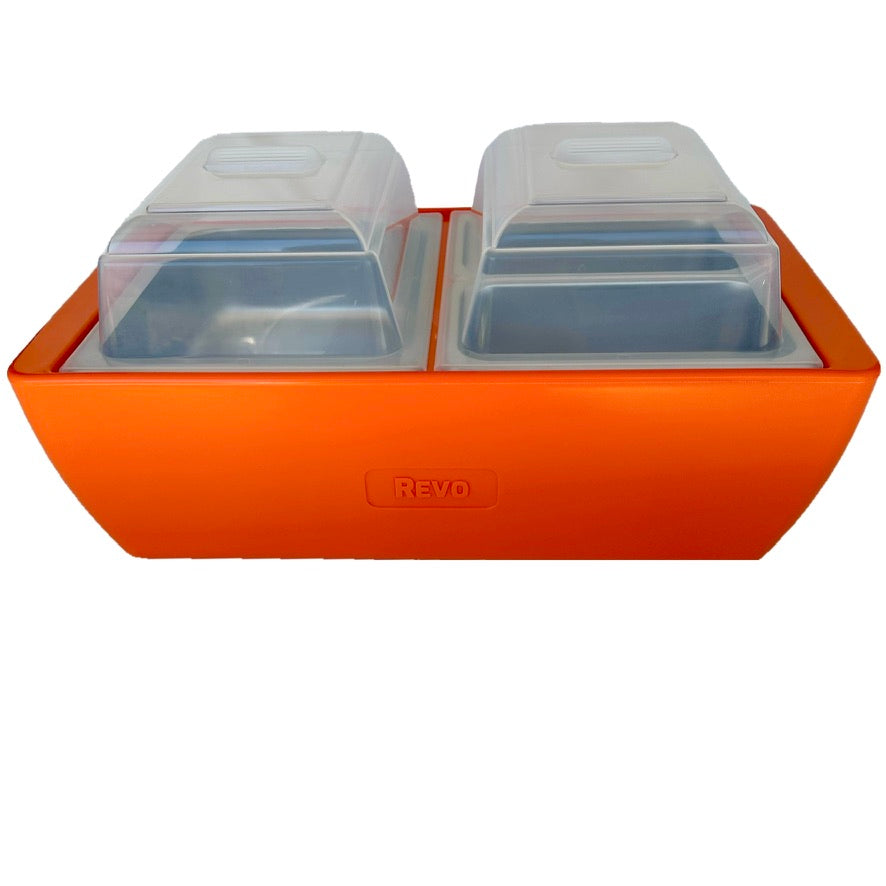 REVO Dubler HEAT | Flameless Chafer and Cooler | Orange Burst by REVO COOLERS, LLC