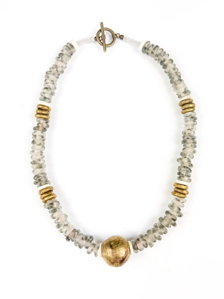 Classic Glass Necklace | Light Gray