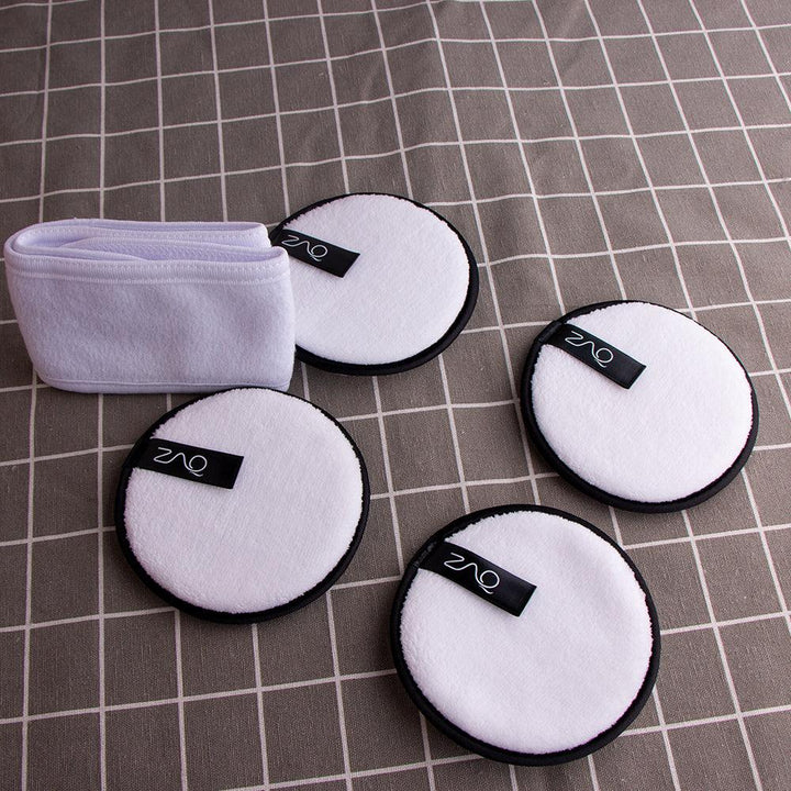 ZAQ Reusable Makeup Remover Pads 4pack with Spa facial Headband by ZAQ Skin & Body
