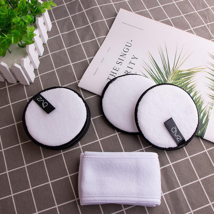 ZAQ Reusable Makeup Remover Pads 4pack with Spa facial Headband