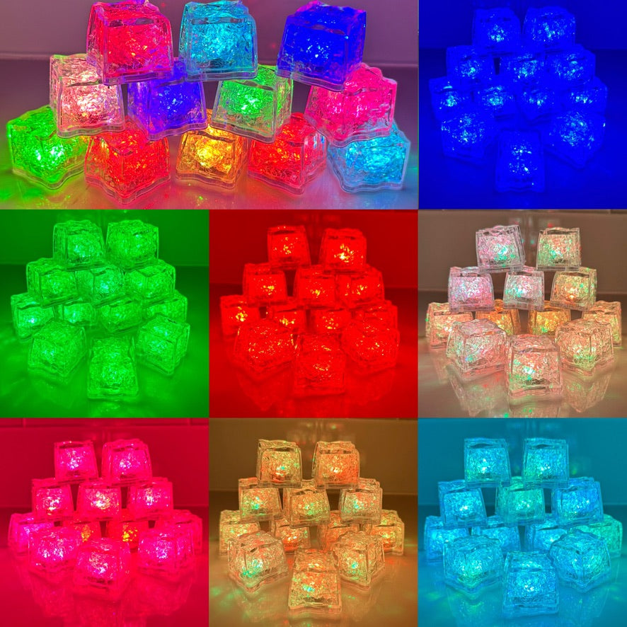 REVO Multi Color 8 Mode LED Light Up Ice Cube | One cube makes 7 colors | 12 pack by REVO COOLERS, LLC