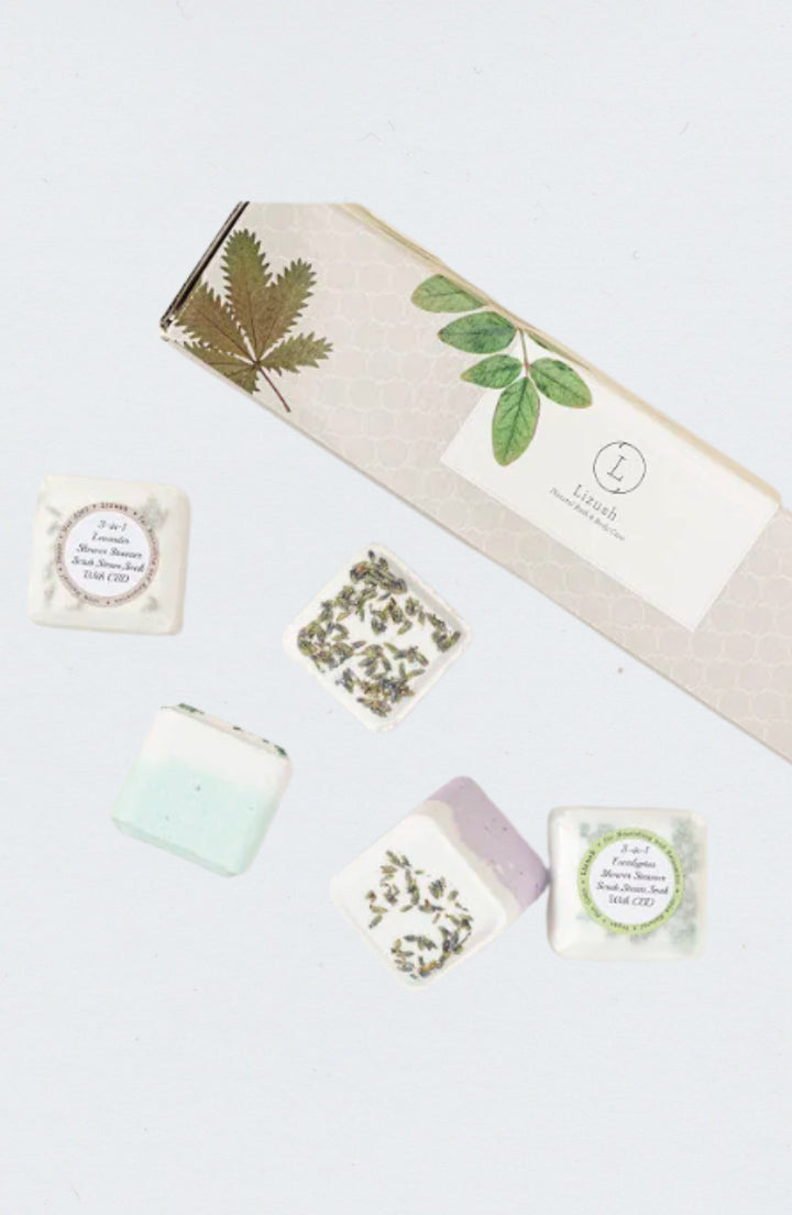 CBD Shower Steamers Gift Set with CBD - 5 Big Fizzies (THC Free)