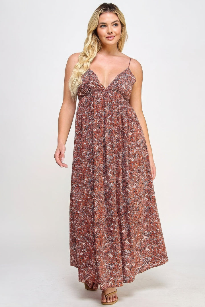 “Mind Ya Bidness” Rust Maxi Dress by OyeraCharisma
