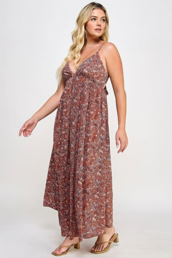 “Mind Ya Bidness” Rust Maxi Dress by OyeraCharisma