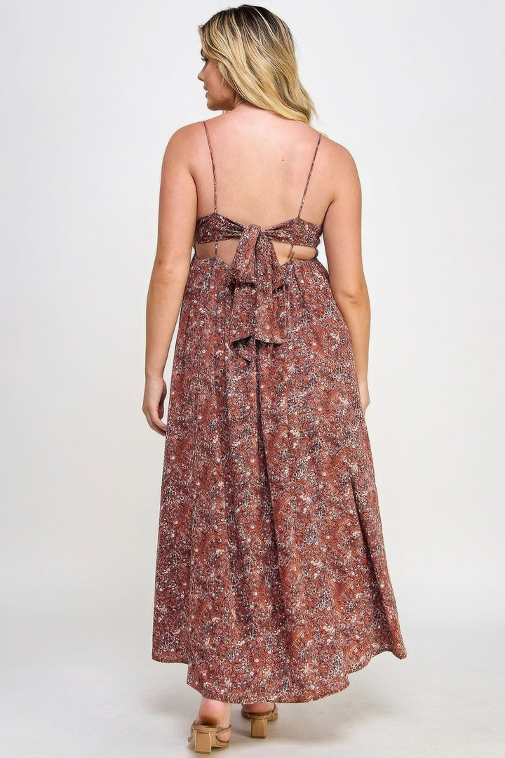 “Mind Ya Bidness” Rust Maxi Dress by OyeraCharisma
