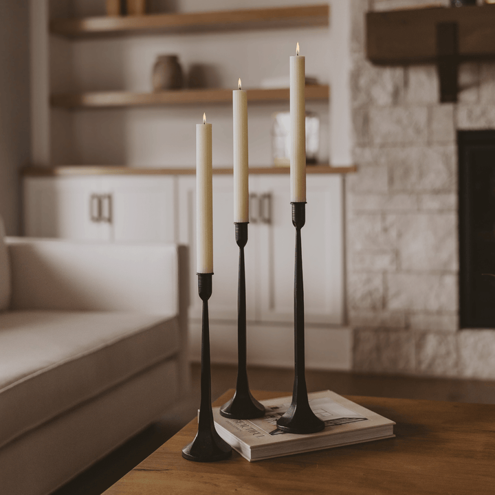 Black Cast Iron Taper Candle Holders