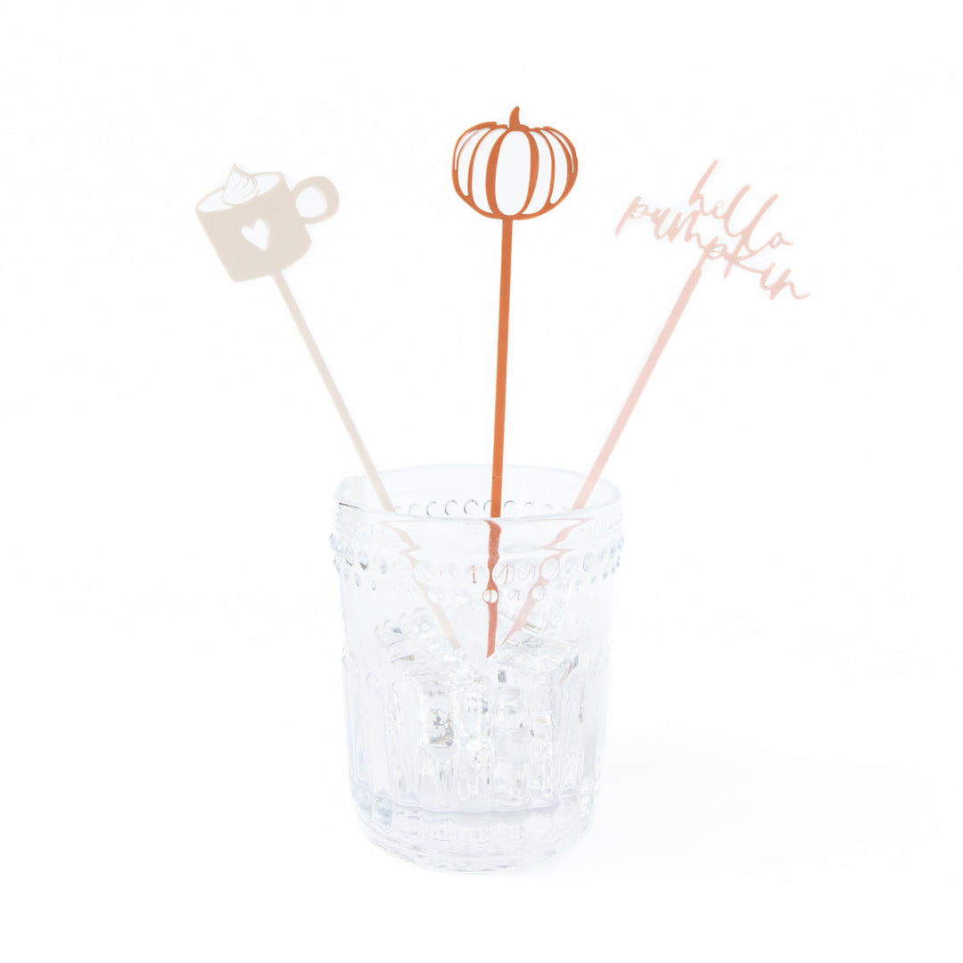 Hello Pumpkin Drink Stirrers
