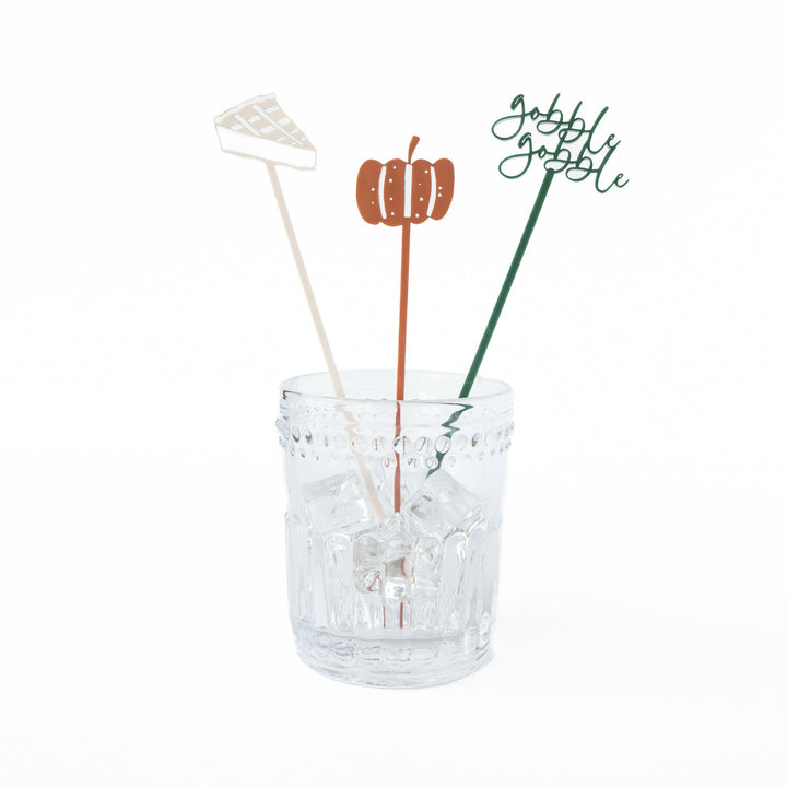 Happy Fall Drink Stirrers by The Cotton & Canvas Co.