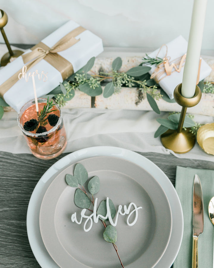 Personalized Name Acrylic Place Card by The Cotton & Canvas Co.