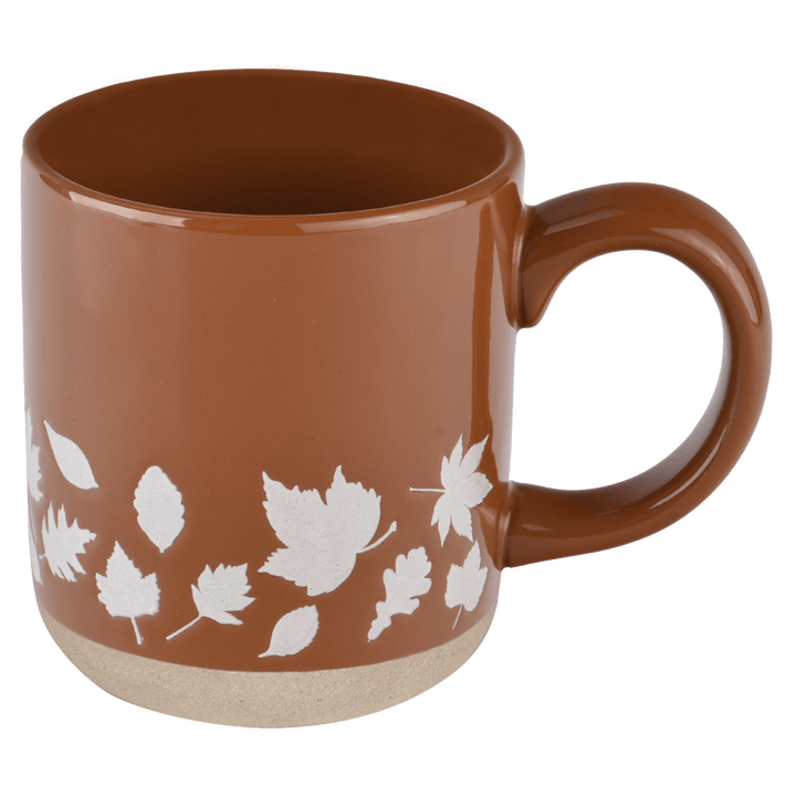 Fall Leaves 14 oz Orange Stoneware Coffee Mug