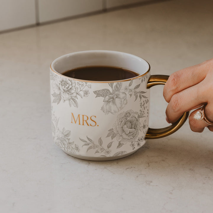Mrs 14 oz Gold Handle Coffee Mug