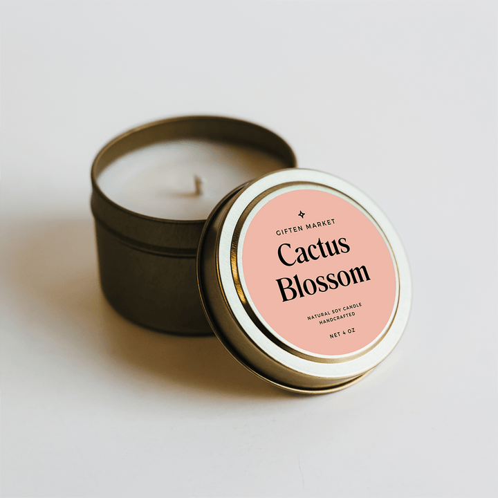 Cactus Blossom Gold Travel Candle by Giften Market