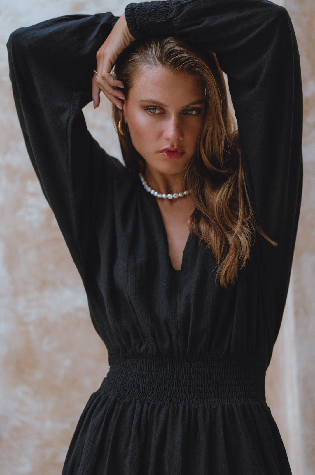 Carla Long Sleeve Linen Dress by Bali Lane