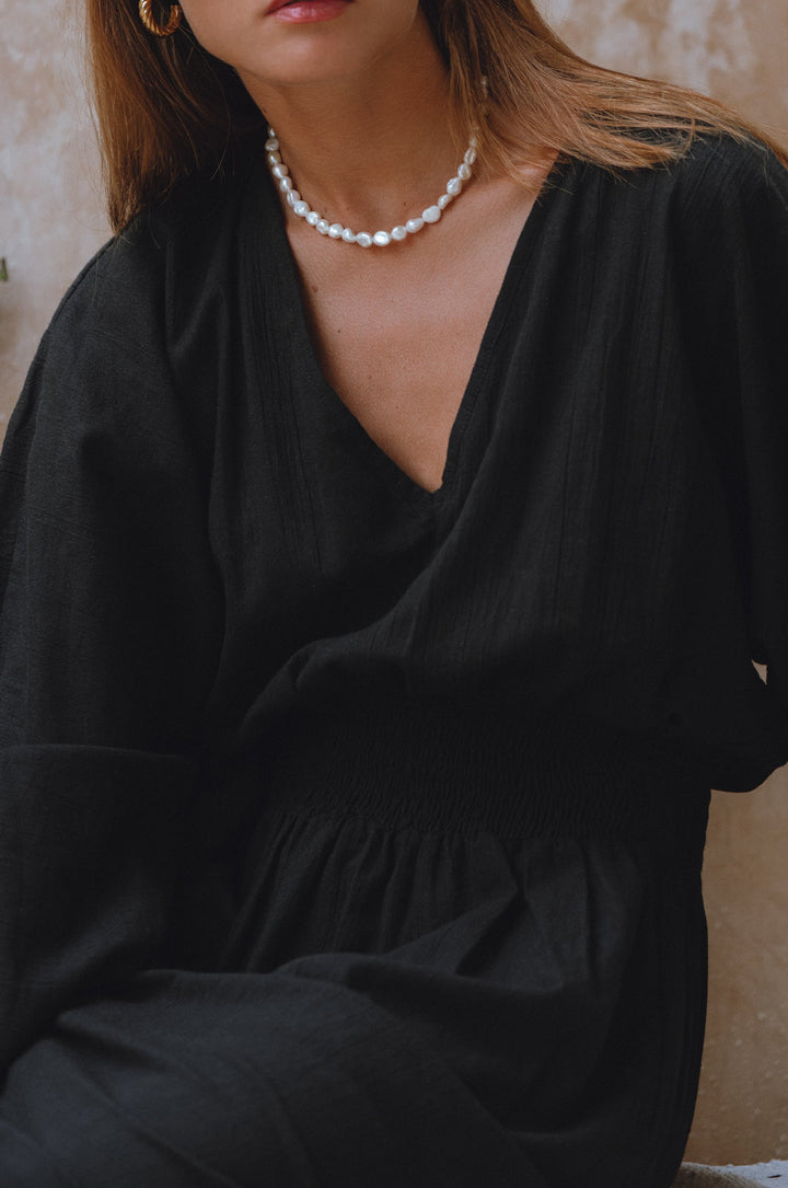 Carla Long Sleeve Linen Dress by Bali Lane