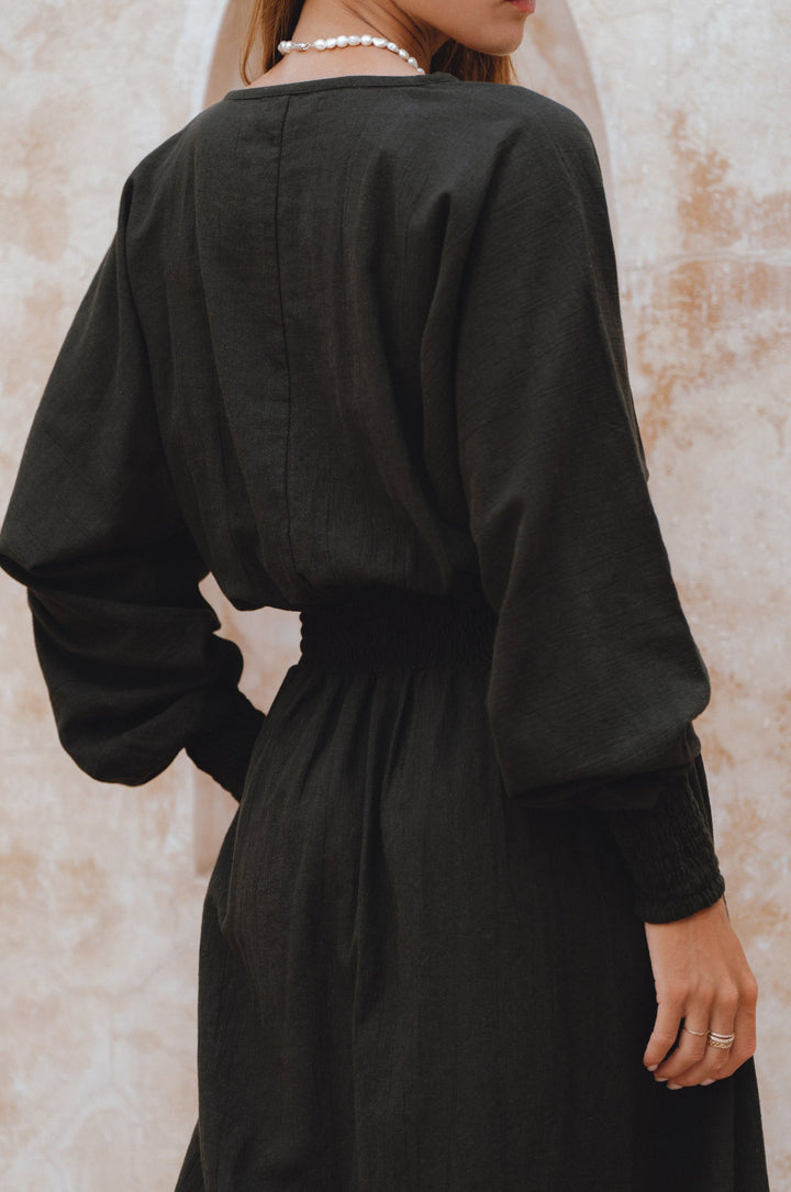 Carla Long Sleeve Linen Dress by Bali Lane