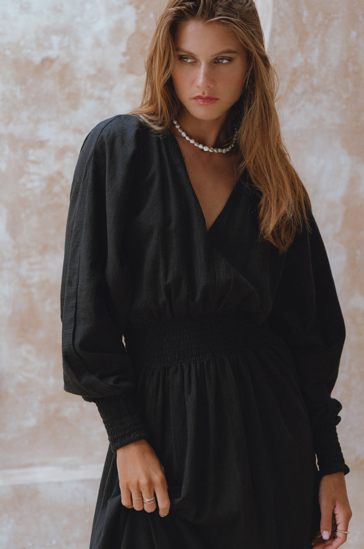 Carla Long Sleeve Linen Dress by Bali Lane