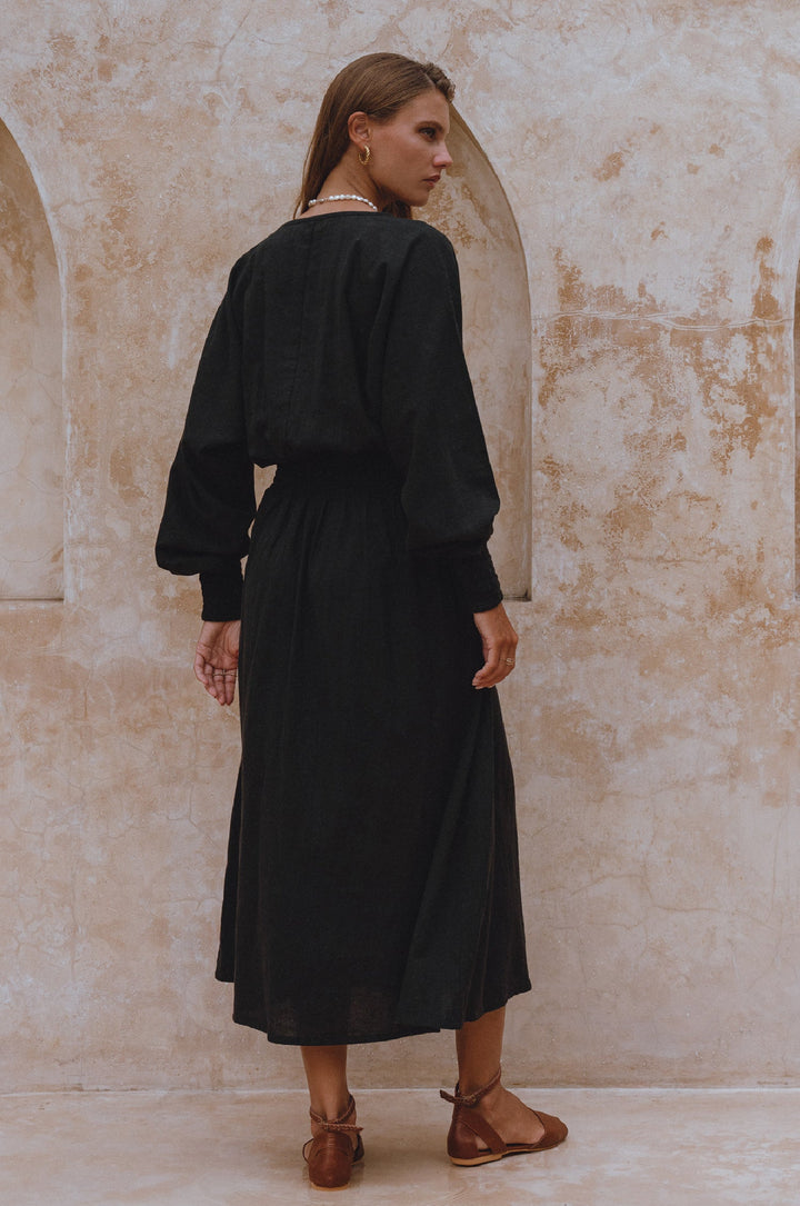 Carla Long Sleeve Linen Dress by Bali Lane