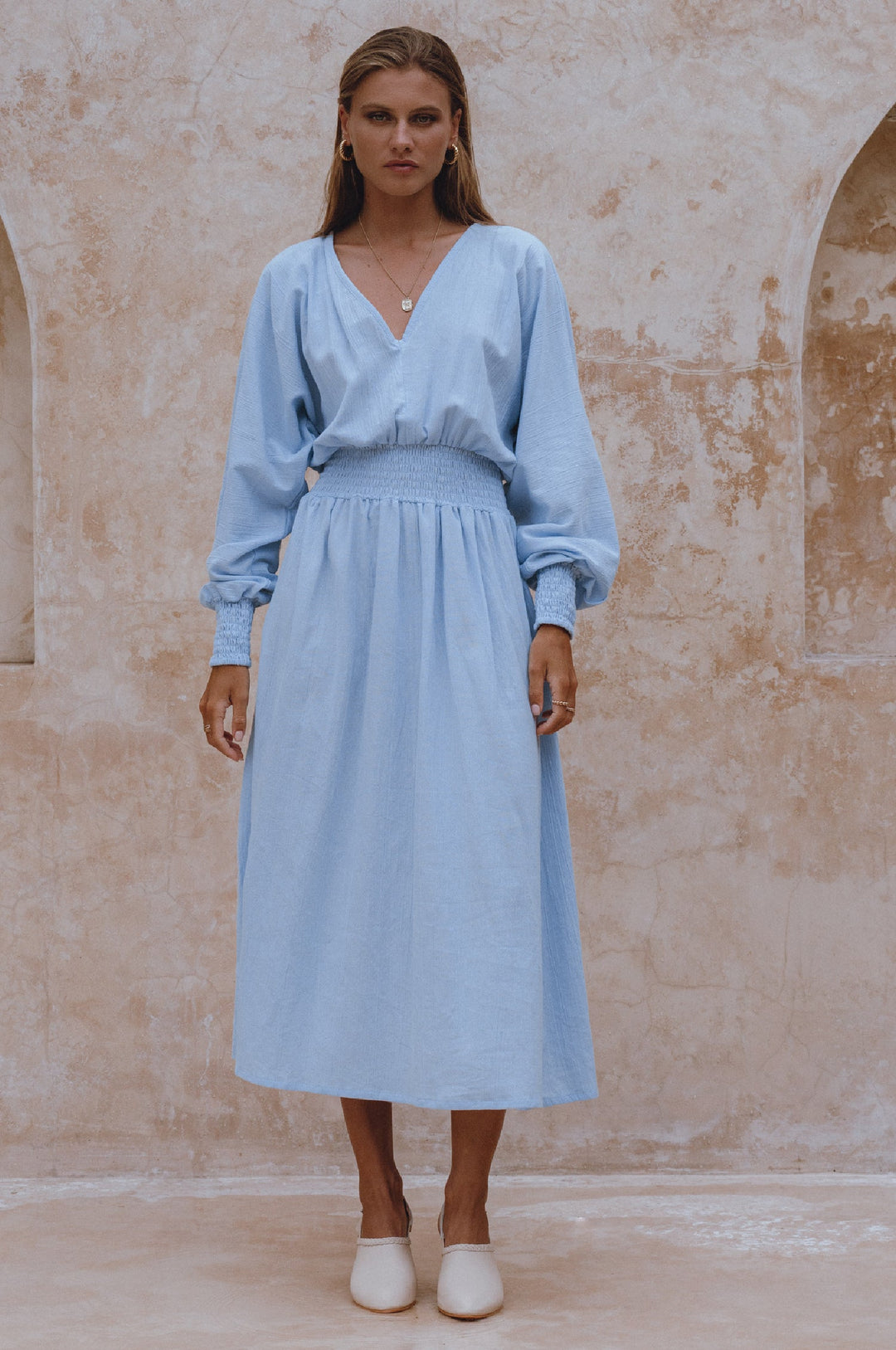 Carla Long Sleeve Linen Dress by Bali Lane