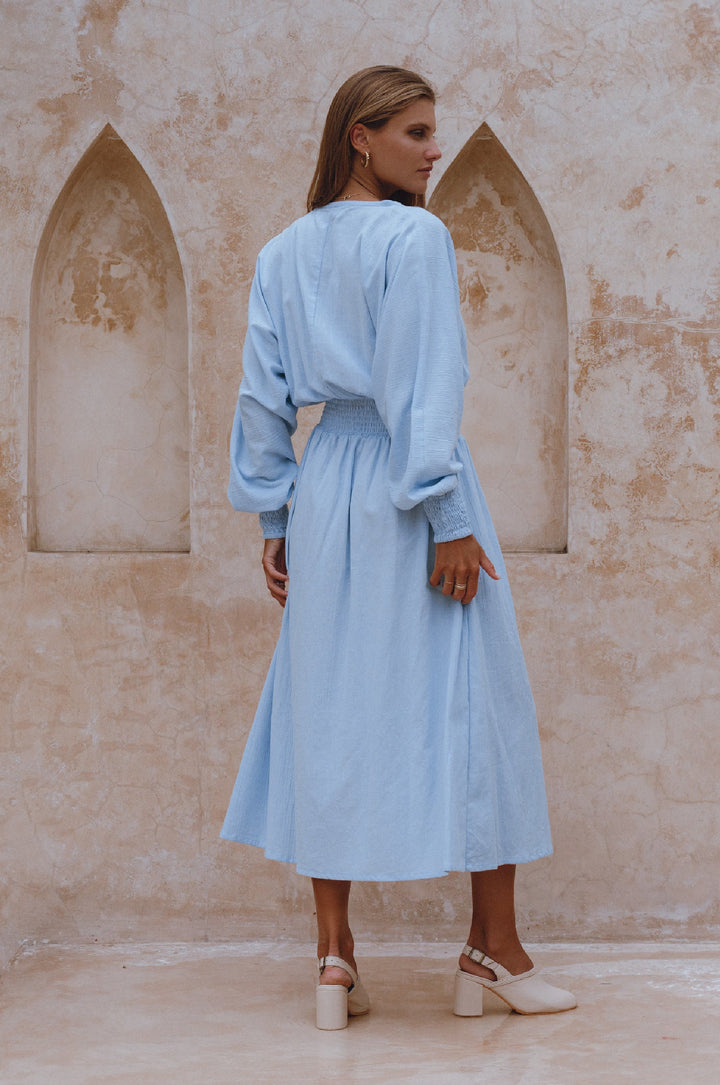 Carla Long Sleeve Linen Dress by Bali Lane