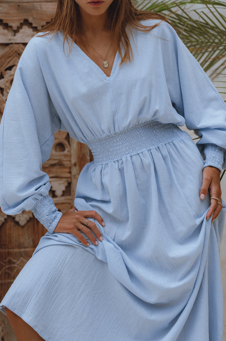 Carla Long Sleeve Linen Dress by Bali Lane