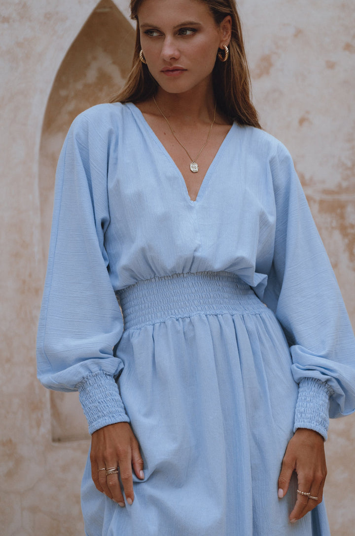 Carla Long Sleeve Linen Dress by Bali Lane
